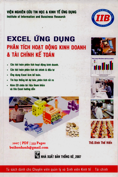 Excel Ứng Dụng Trong Phân Tích Hoạt Động Kinh Doanh Và Tài Chính Kế Toán - Đinh Thế Hiển, 333 Trang