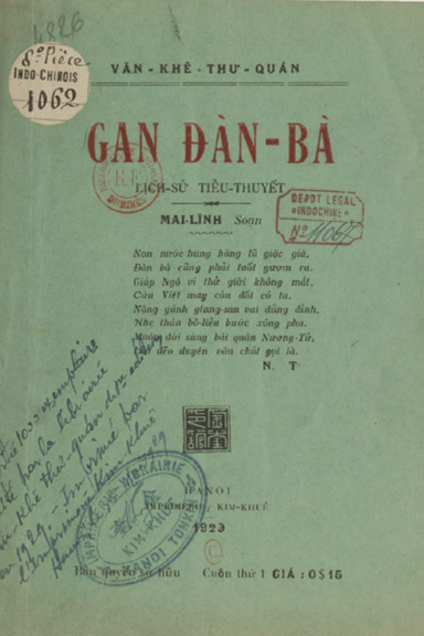 Gan Đàn Bà Cuốn 1 (NXB Kim Khuê 1929) - Mai Lĩnh, 32 Trang