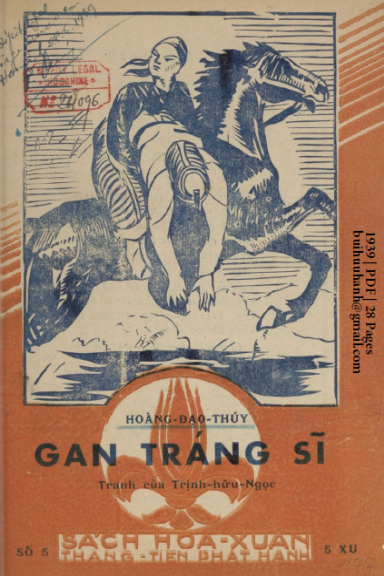 Gan Tráng Sĩ (NXB Thẳng Tiến 1939) - Hoàng Đạo Thúy, 28 Trang