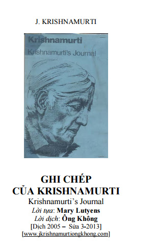 Ghi Chép Của Krishnamurti (NXB Hoa Kỳ 2013) - J.Krishnamurti, 146 Trang