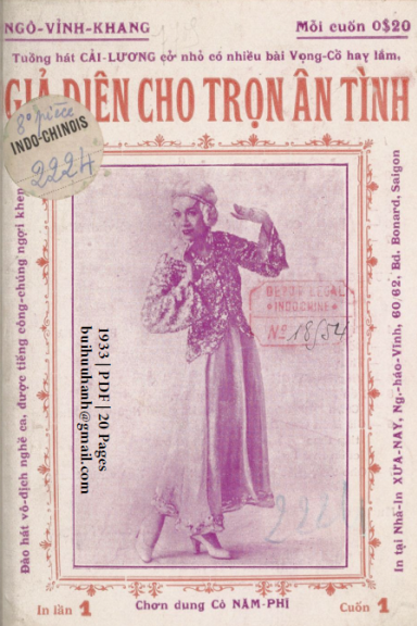 Giả Điên Cho Trọn Ân Tình Cuốn 1 (NXB Xưa Nay 1933) - Ngô Vĩnh Khang, 20 Trang