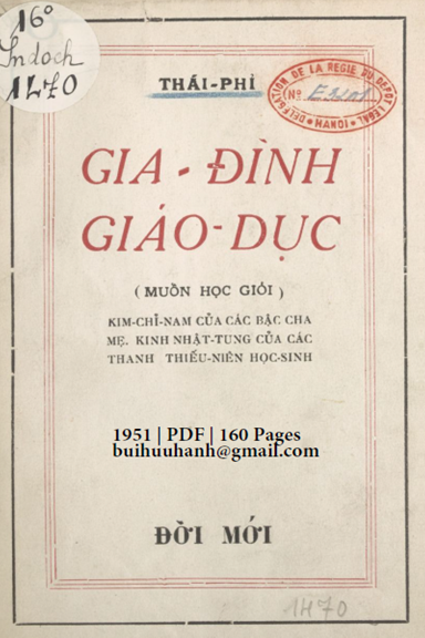 Gia Đình Giáo Dục (NXB Đời Mới 1951) - Thái Phỉ, 160 Trang