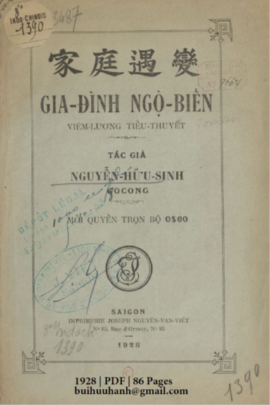 Gia Đình Ngộ Biến (NXB Nguyễn Văn Viết 1928) - Nguyễn Hữu Sinh, 86 Trang