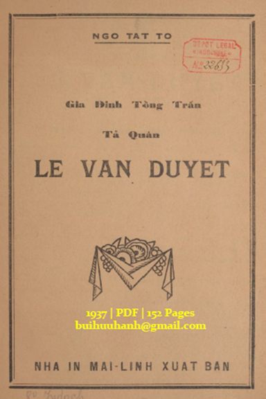 Gia Định Tổng Trấn Tả Quân Lê Văn Duyệt (NXB Mai Lĩnh 1937) - Ngô Tất Tố, 152 Trang