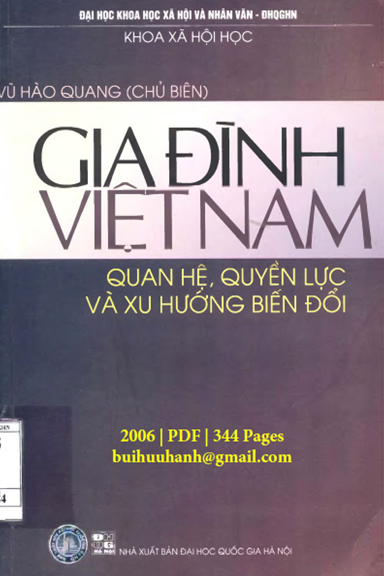 Gia Đình Việt Nam-Quan Hệ, Quyền Lực Và Xu Hướng Biến Đổi - Vũ Hào Quang, 344 Trang