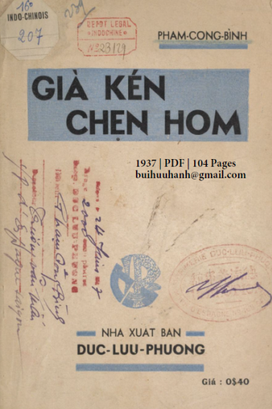 Già Kén Chẹn Hom (NXB Đức Lưu Phương 1937) - Phạm Công Bình, 104 Trang