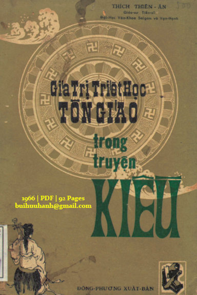 Giá Trị Triết Học Tôn Giáo Trong Truyện Kiều (NXB Đông Phương 1966) - Thích Thiên Ân, 92 Trang