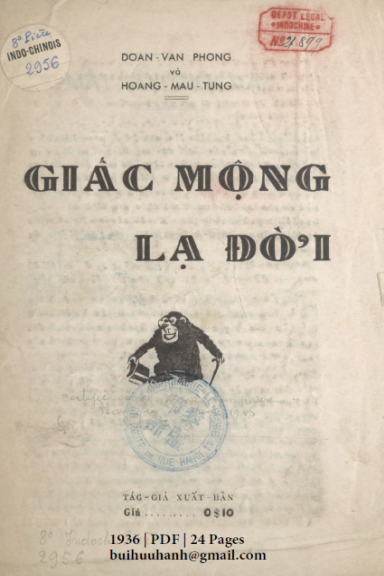 Giấc Mộng Lạ Đời (NXB Lê Cường 1936) - Đoàn Văn Phong, 24 Trang