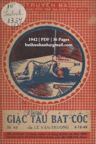 Giắc Tàu Bắt Cóc Tập 2 (NXB Tân Dân 1942) - Lê Văn Trương, 36 Trang