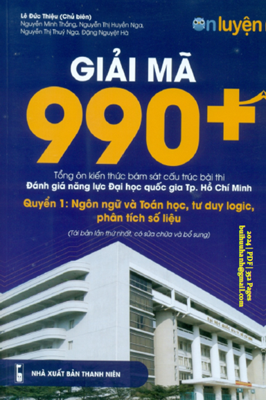 Giải Mã 990+ Quyển 1-Ngôn Ngữ Và Toán Học (NXB Thanh Niên 2024) - Lê Đức Thiệu, 352 Trang