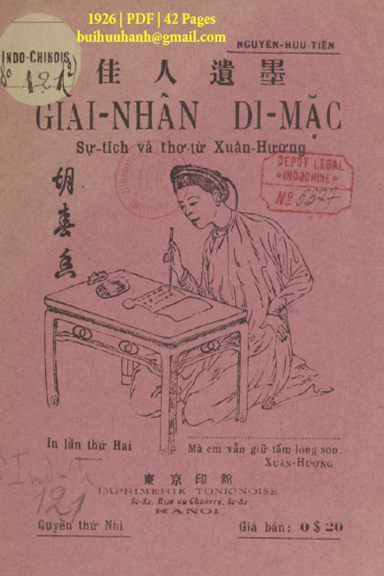 Giai Nhân Di Mặc Sự Tích Và Thơ Từ Xuân Hương Quyển 2 (NXB Đông Kinh 1926) - Nguyễn Hữu Tiến