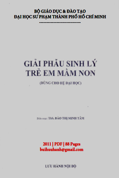 Giải Phẩu Sinh Lý Trẻ Em Mầm Non (NXB Đại Học Sư Phạm 2011) - Đào Thị Minh Tâm, 88 Trang