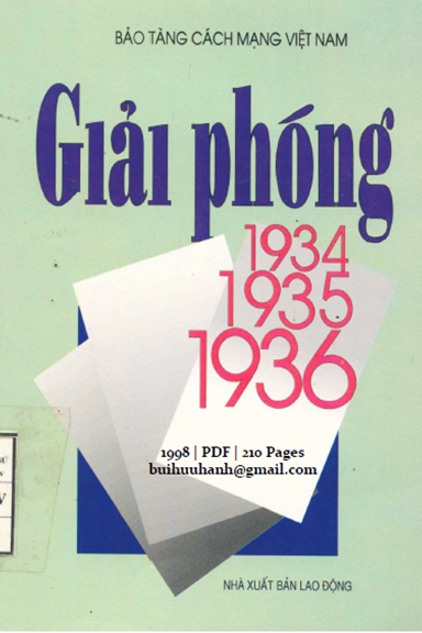 Giải Phóng 1934-1935-1936 (NXB Lao Động 1998) - Đinh Xuân Lâm, 210 Trang