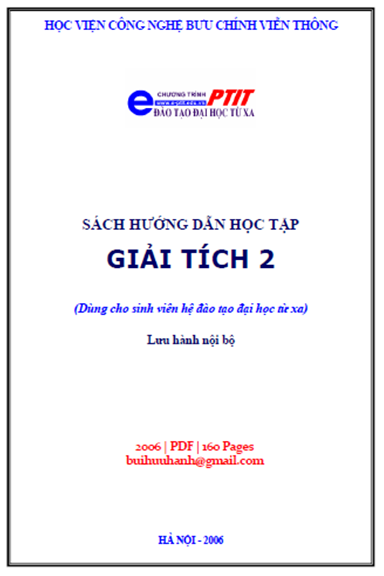 Giải Tích 2 (NXB Hà Nội 2006) - Vũ Gia Lê, 160 Trang