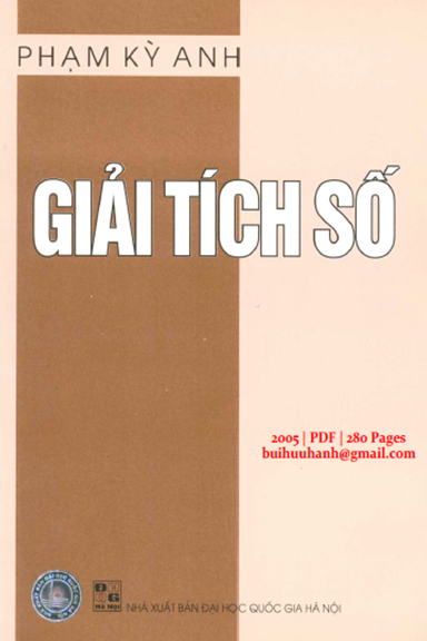 Giải Tích Số (NXB Đại Học Quốc Gia 2005) - Phạm Kỳ Anh, 280 Trang