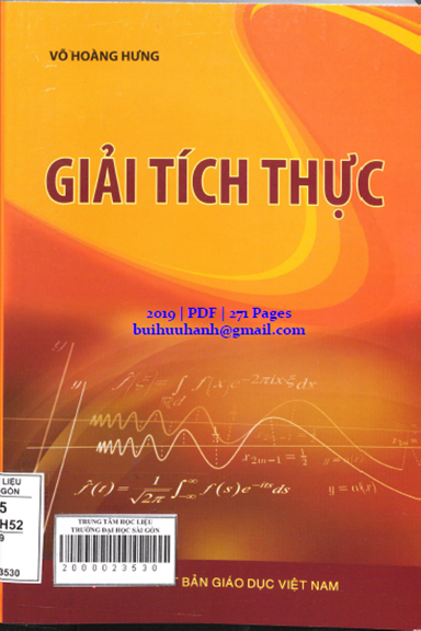 Giải Tích Thực (NXB Giáo Dục 2019) - Võ Hoàng Hưng, 271 Trang