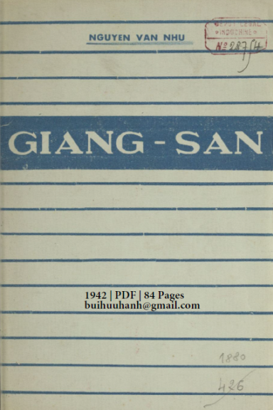 Giang San (NXB Ngày Nay 1942) - Nguyễn Văn Nhu, 84 Trang