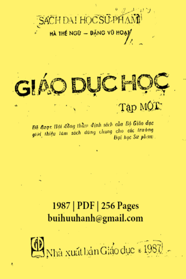 Giáo Dục Học Tập 1 (NXB Giáo Dục 1987) - Hà Thế Ngữ, 256 Trang