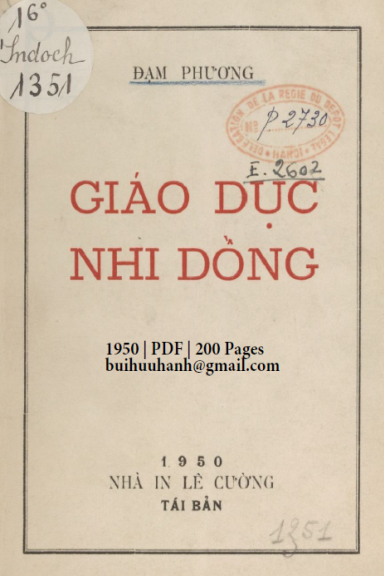 Giáo Dục Nhi Đồng (NXB Lê Cường 1950) - Đạm Phương, 200 Trang