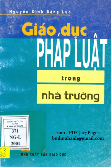 Giáo Dục Pháp Luật Trong Nhà Trường (NXB Giáo Dục 2001) - Nguyễn Đình Đặng Lục, 117 Trang