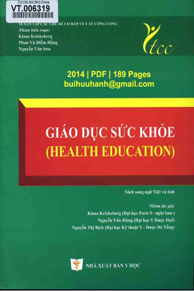 Giáo Dục Sức Khỏe (NXB Y Học 2014) - Krickeberg Klaus, 189 Trang