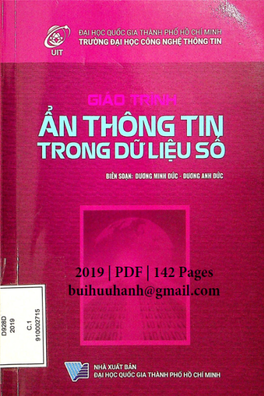 Giáo Trình Ẩn Thông Tin Trong Dữ Liệu Số (NXB Đại Học Quốc Gia 2019) - Dương Minh Đức, 142 Trang