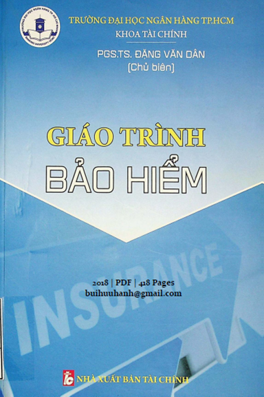 Giáo Trình Bảo Hiểm (NXB Tài Chính 2018) - Đặng Văn Dân, 418 Trang