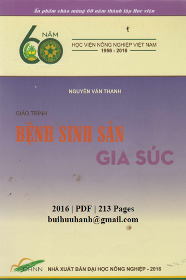Giáo Trình Bệnh Sinh Sản Gia Súc (NXB Nông Nghiệp 2016) - Nguyễn Văn Thanh, 213 Trang