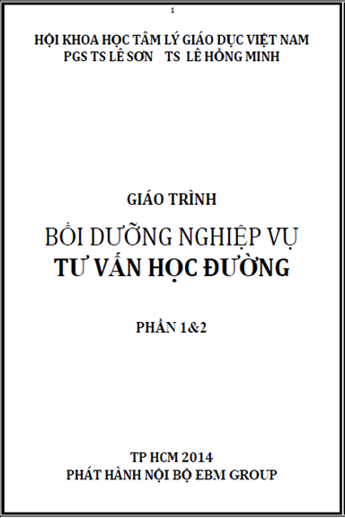 Giáo Trình Bồi Dưỡng Nghiệp Vụ Tư Vấn Học Đường (NXB Hồ Chí Minh 2014) - Lê Sơn, 222 Trang