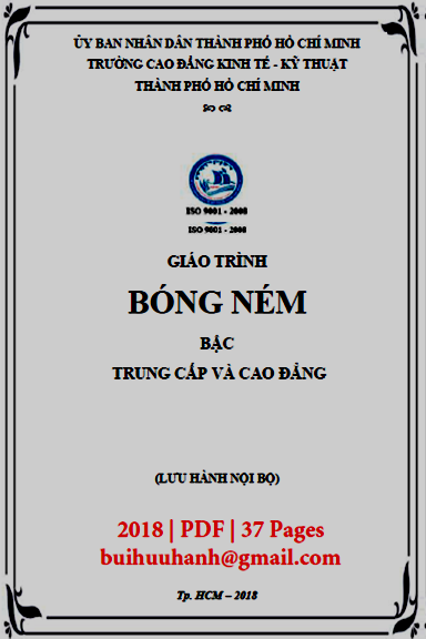 Giáo Trình Bóng Ném (NXB Kinh Tế Kỹ Thuật 2018) - Trương Hiền, 37 Trang