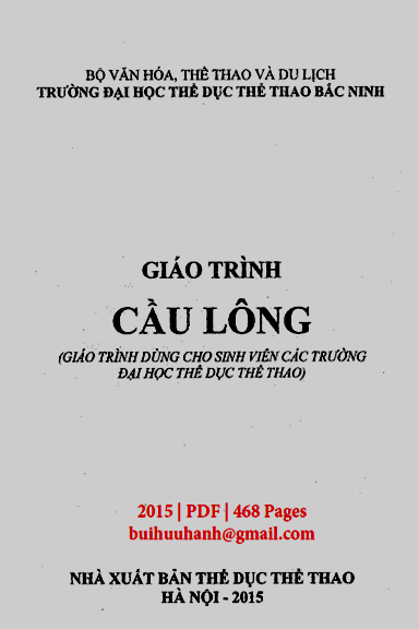 Giáo Trình Cầu Lông (NXB Thế Dục Thể Thao 2015) - Nguyễn Văn Đức, 468 Trang