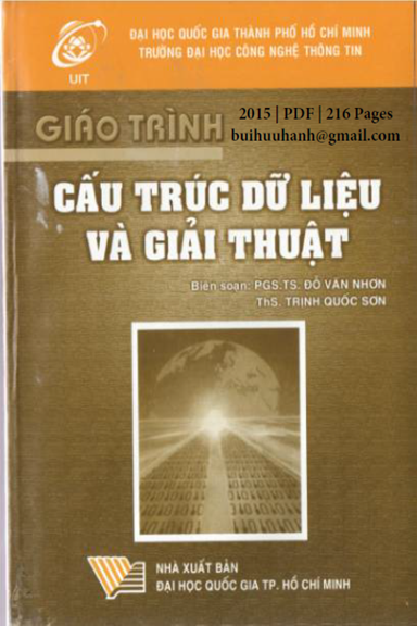 Giáo Trình Cấu Trúc Dữ Liệu Và Giải Thuật (NXB Đại Học Quốc Gia 2015) - Đỗ Văn Nhơn, 216 Trang
