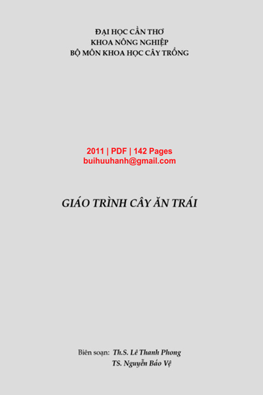 Giáo Trình Cây Ăn Trái (NXB Đại Học Cần Thơ 2011) - Lê Thanh Phong, 142 Trang