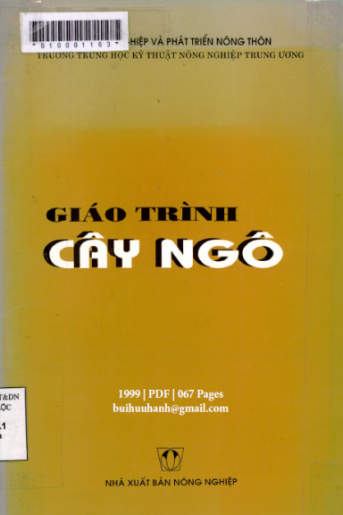 Giáo Trình Cây Ngô (NXB Nông Nghiệp 1999) - Nhiều Tác Giả, 66 Trang