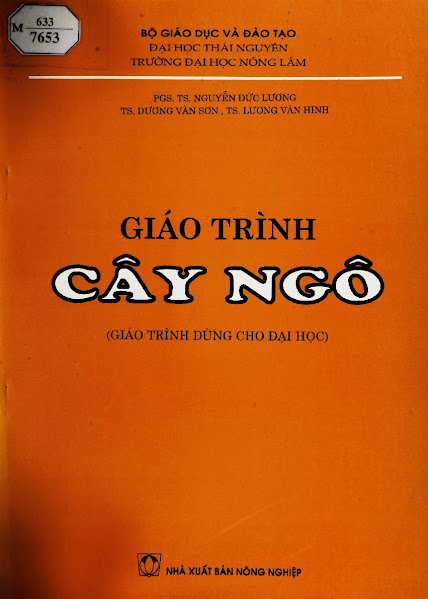 Giáo Trình Cây Ngô (NXB Nông Nghiệp 2000) - Nguyễn Đức Lương, 104 Trang