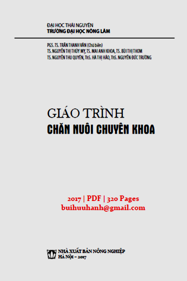Giáo Trình Chăn Nuôi Chuyên Khoa (NXB Nông Nghiệp 2017) - Trần Thanh Vân, 320 Trang