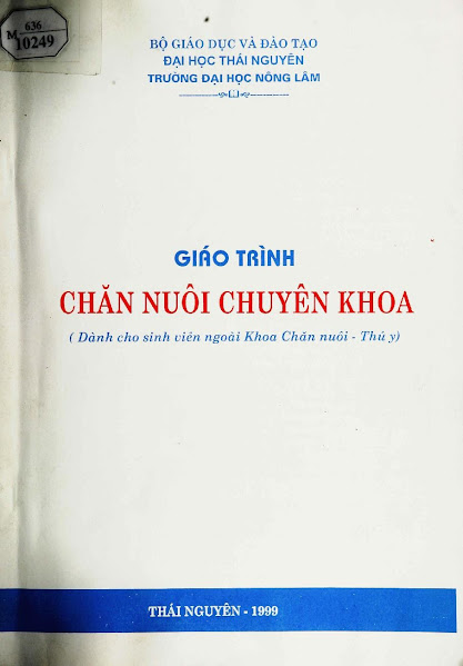 Giáo Trình Chăn Nuôi Chuyên Khoa (NXB Thái Nguyên 1999) - Trần Văn Tường, 204 Trang