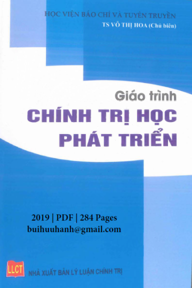 Giáo Trình Chính Trị Học Phát Triển (NXB Lý Luận Chính Trị 2019) - Võ Thị Hoa, 284 Trang