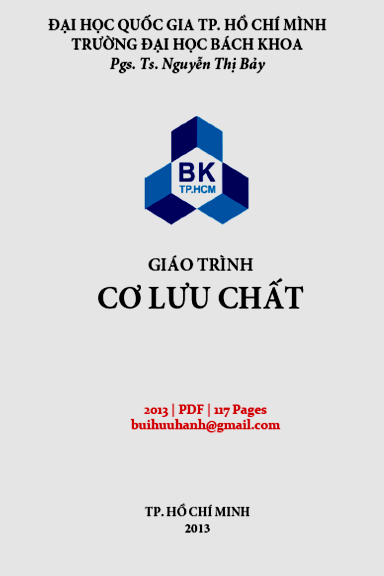 Giáo Trình Cơ Lưu Chất (NXB Đại Học Quốc Gia 2013) - Nguyễn Thị Bảy, 117 Trang