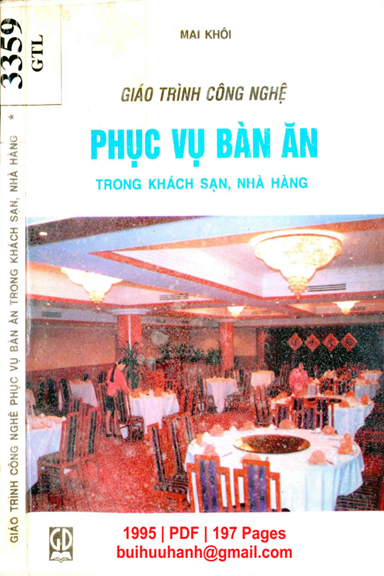 Giáo Trình Công Nghệ Phục Vụ Bàn Ăn Trong Khách Sạn, Nhà Hàng (NXB Giáo Dục 1995) - Mai Khôi