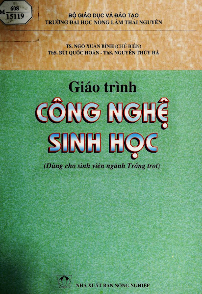 Giáo Trình Công Nghệ Sinh Học (NXB Nông Nghiệp 2003) - Ngô Xuân Bình, 167 Trang