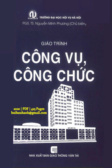 Giáo Trình Công Vụ, Công Chức (NXB Giao Thông Vận Tải 2020) - Nguyễn Minh Phương, 425 Trang