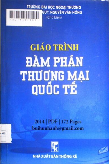 Giáo Trình Đàm Phán Thương Mại Quốc Tế (NXB Thống Kê 2014) - Nguyễn Văn Hồng, 172 Trang