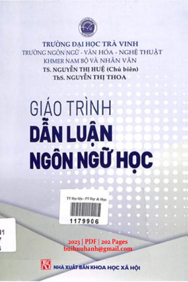 Giáo Trình Dẫn Luận Ngôn Ngữ Học (NXB Khoa Học Xã Hội 2023) - Nguyễn Thị Huệ, 202 Trang