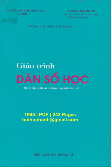 Giáo Trình Dân Số Học (NXB Thống Kê 1995) - Phùng Thế Trường, 242 Trang