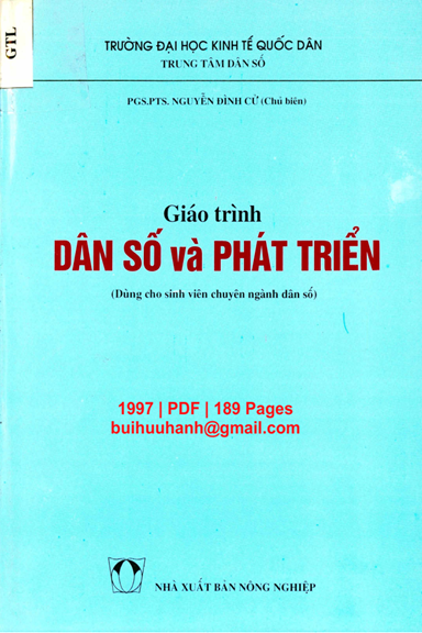 Giáo Trình Dân Số Và Phát Triển (NXB Nông Nghiệp 1997) - Nguyễn Đình Cử, 189 Trang
