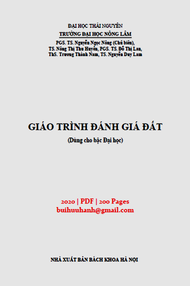 Giáo Trình Đánh Giá Đất (NXB Bách Khoa 2020) - Nguyễn Ngọc Nông, 200 Trang