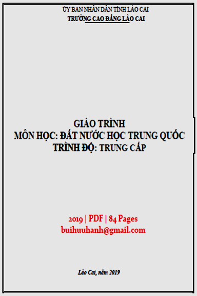 Giáo Trình Đất Nước Học Trung Quốc (NXB Lào Cai 2019) - Nguyễn Thị Hương, 84 Trang