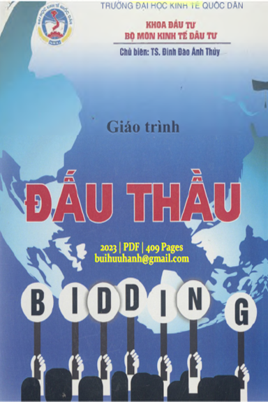 Giáo Trình Đấu Thầu (NXB Kinh Tế Quốc Dân 2023) - Đinh Đào Ánh Thủy, 409 Trang