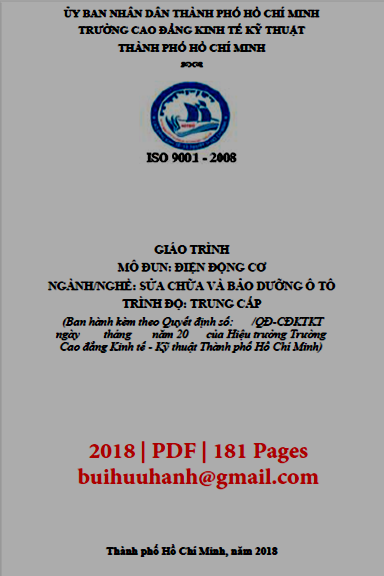 Giáo Trình Điện Động Cơ (NXB Kinh Tế Kỹ Thuật 2018) - Nguyễn Thanh Đức, 181 Trang